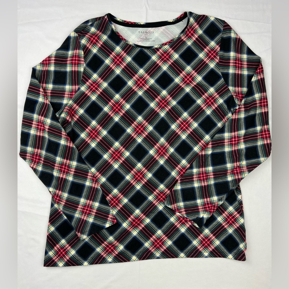 Talbots Women's Plaid Long Sleeve Shirt Multicolor Size XL